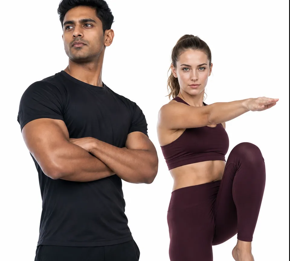 A man and woman for Military Calisthenics