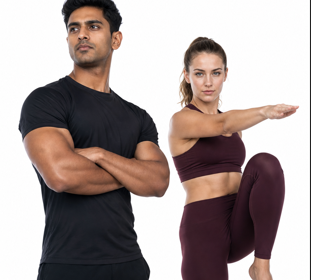 A man and woman for Military Calisthenics